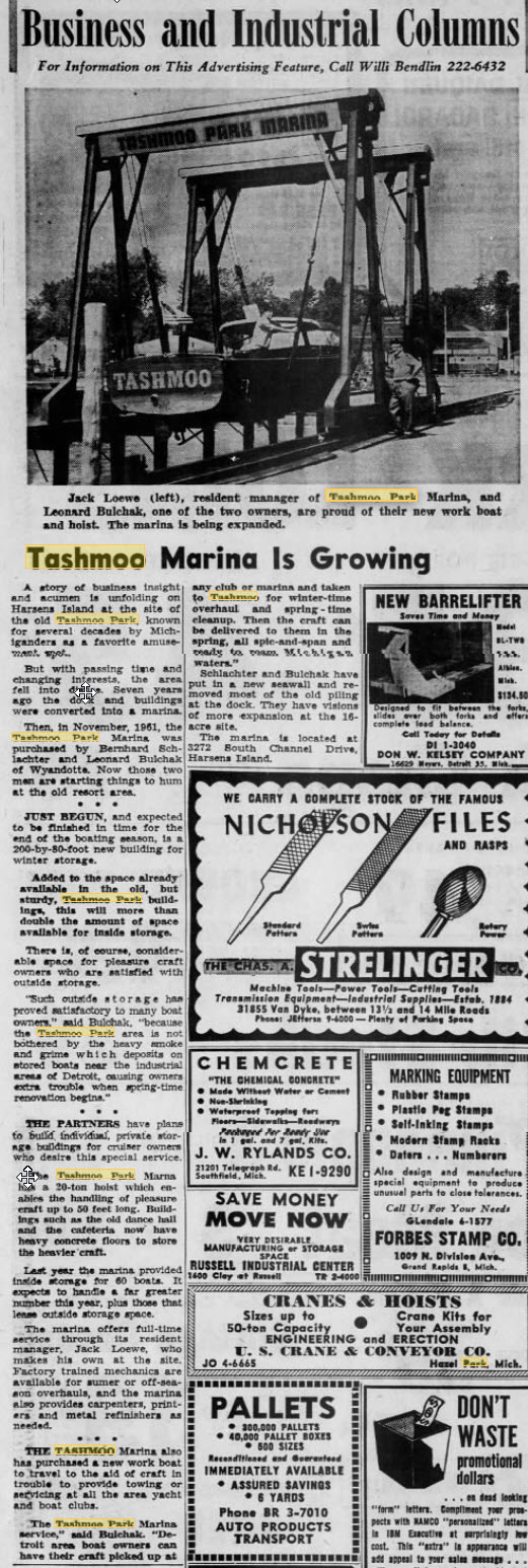 Tashmoo Park - Article On Marina Aug 20 1962 (newer photo)